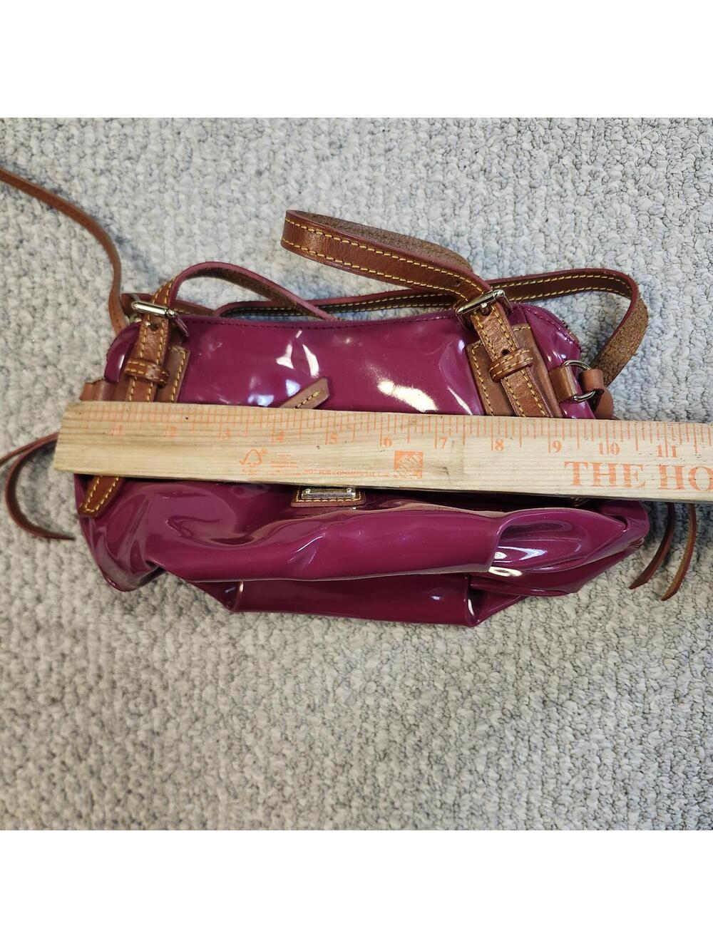 Dooney & Bourke Maroon Patent Leather Crossbody Bag - Picture 3 of 11